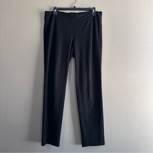 Eileen Fisher Black Stretch Knit Straight Leg Pants Womens Small Classic Minimal